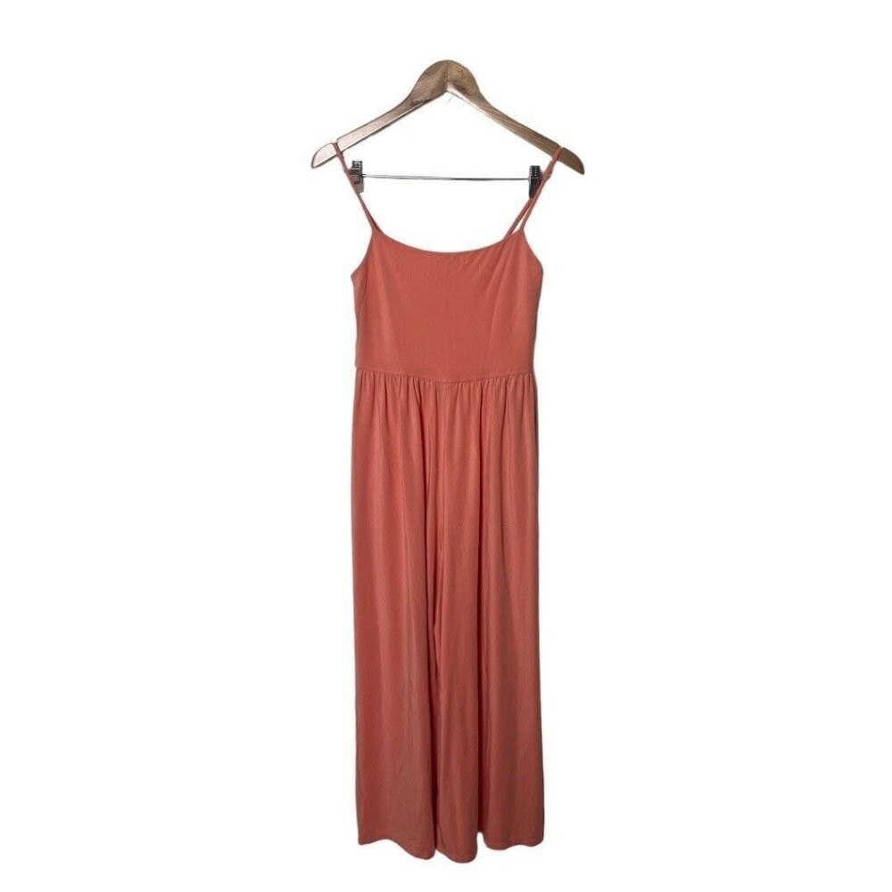 Aritzia Wilfred Coral Peach Market Romper Jumpsuit Wide Leg Pull On S
